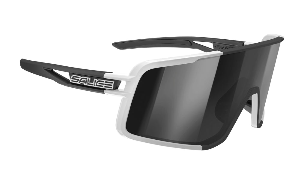 Gafas ciclismo Salice 022 RW blanco lente RW negro diseño vintage UV400