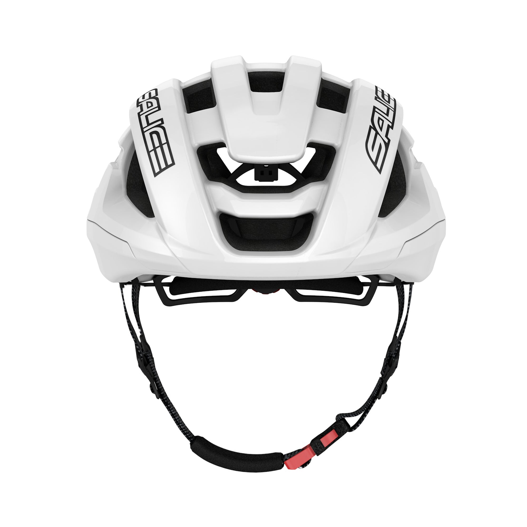 Vista frontal casco Salice Gavia blanco perfil aerodinámico competición