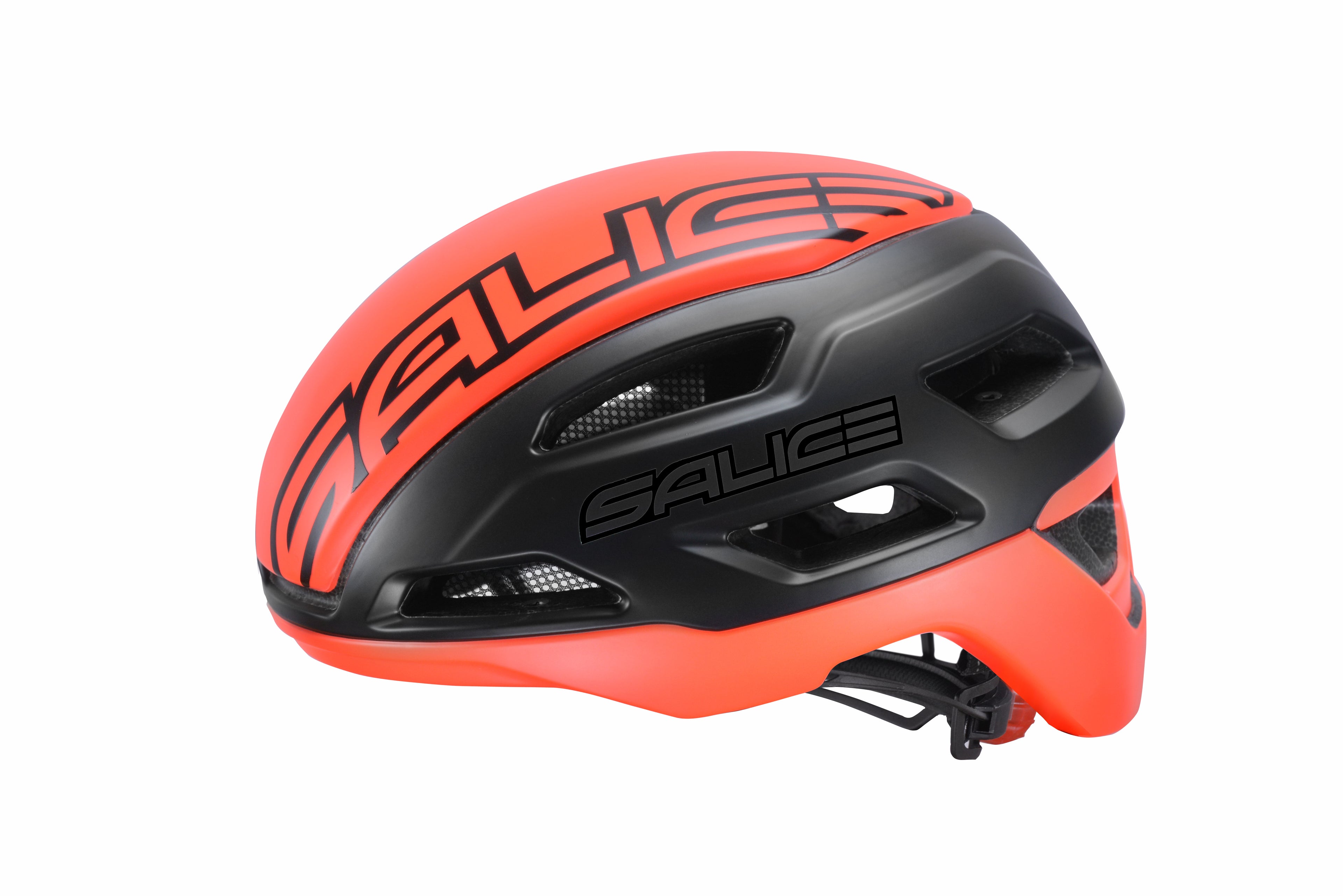 Casco ciclismo Salice Stelvio negro naranja diseño deportivo