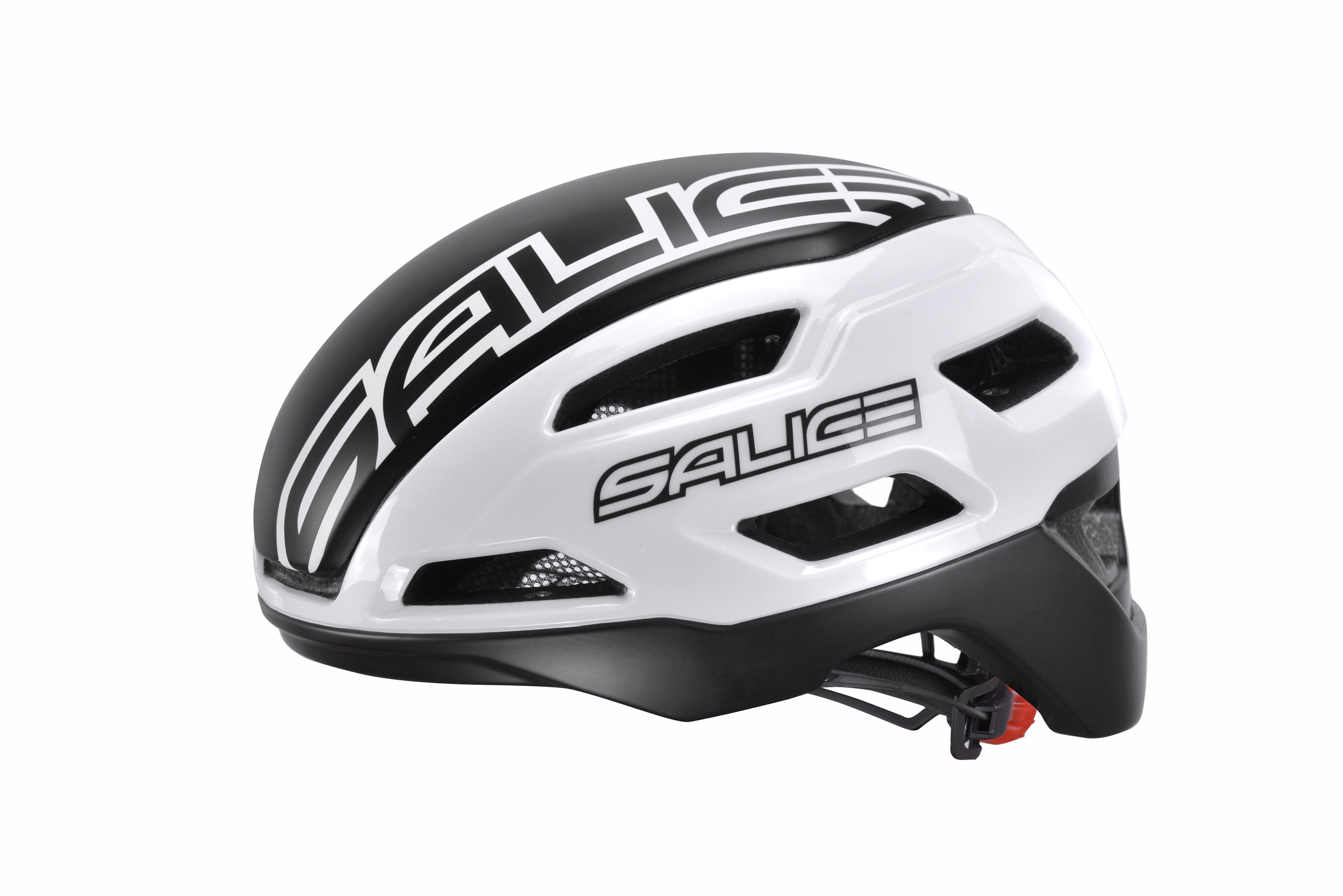 Casco ciclismo Salice Stelvio negro blanco diseño deportivo carretera