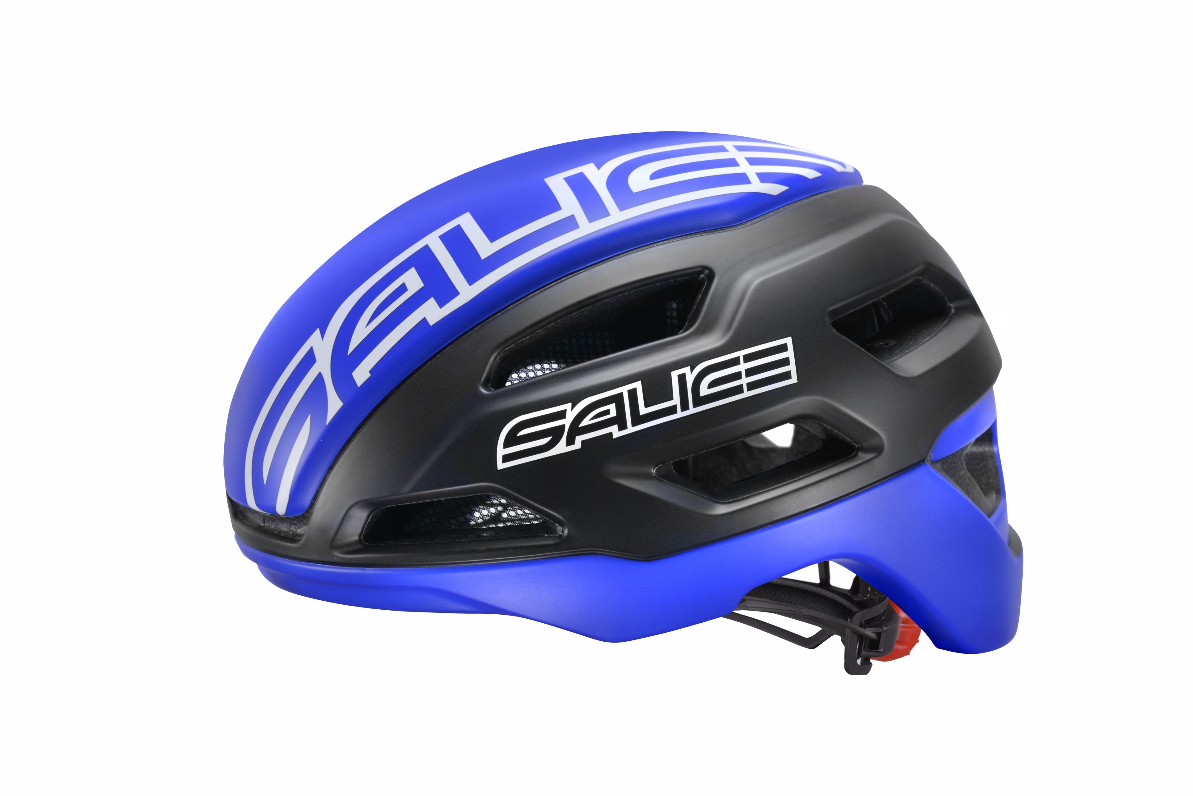 Casco ciclismo Salice Stelvio negro azul diseño deportivo carretera