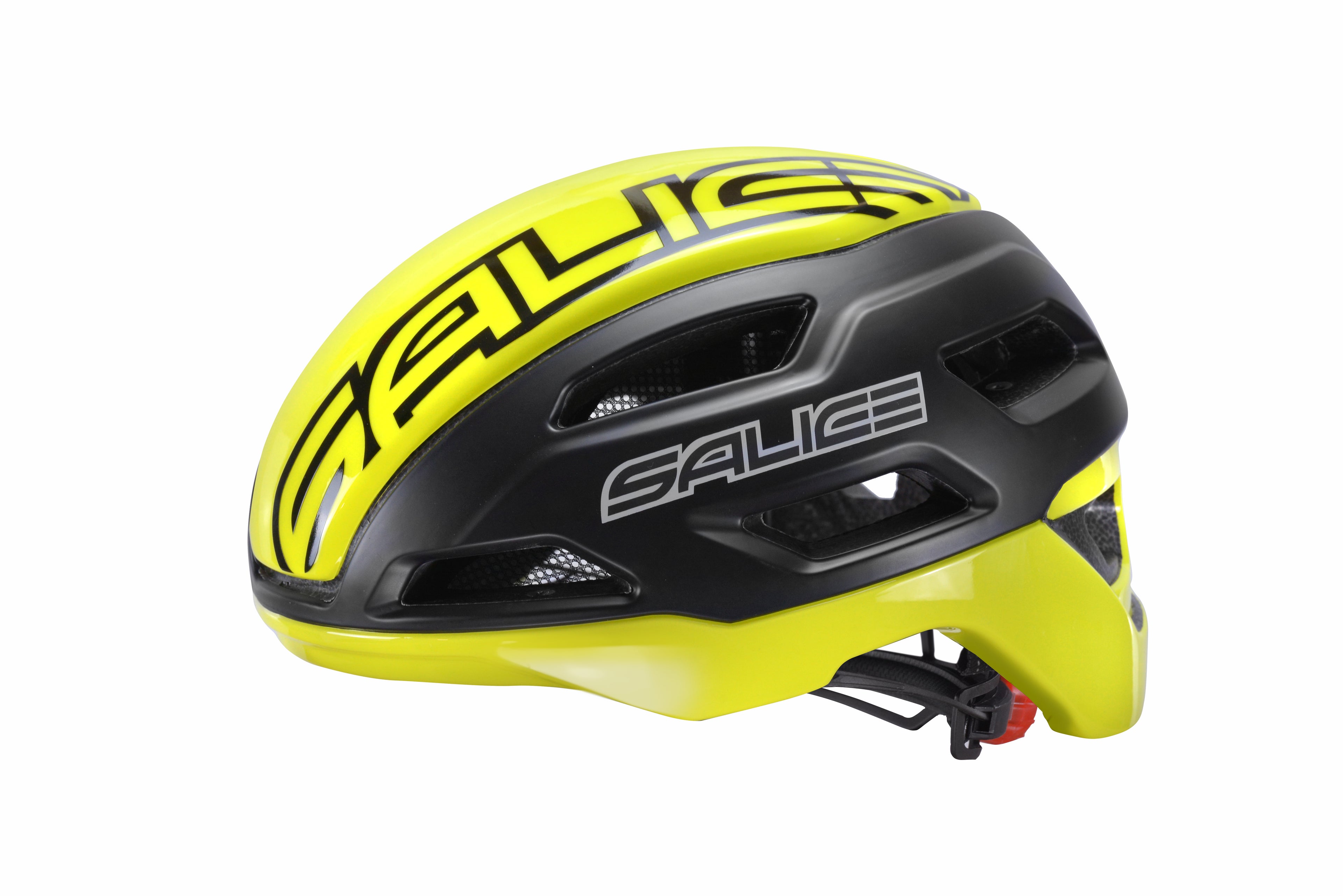 Casco ciclismo Salice Stelvio negro amarillo diseño deportivo