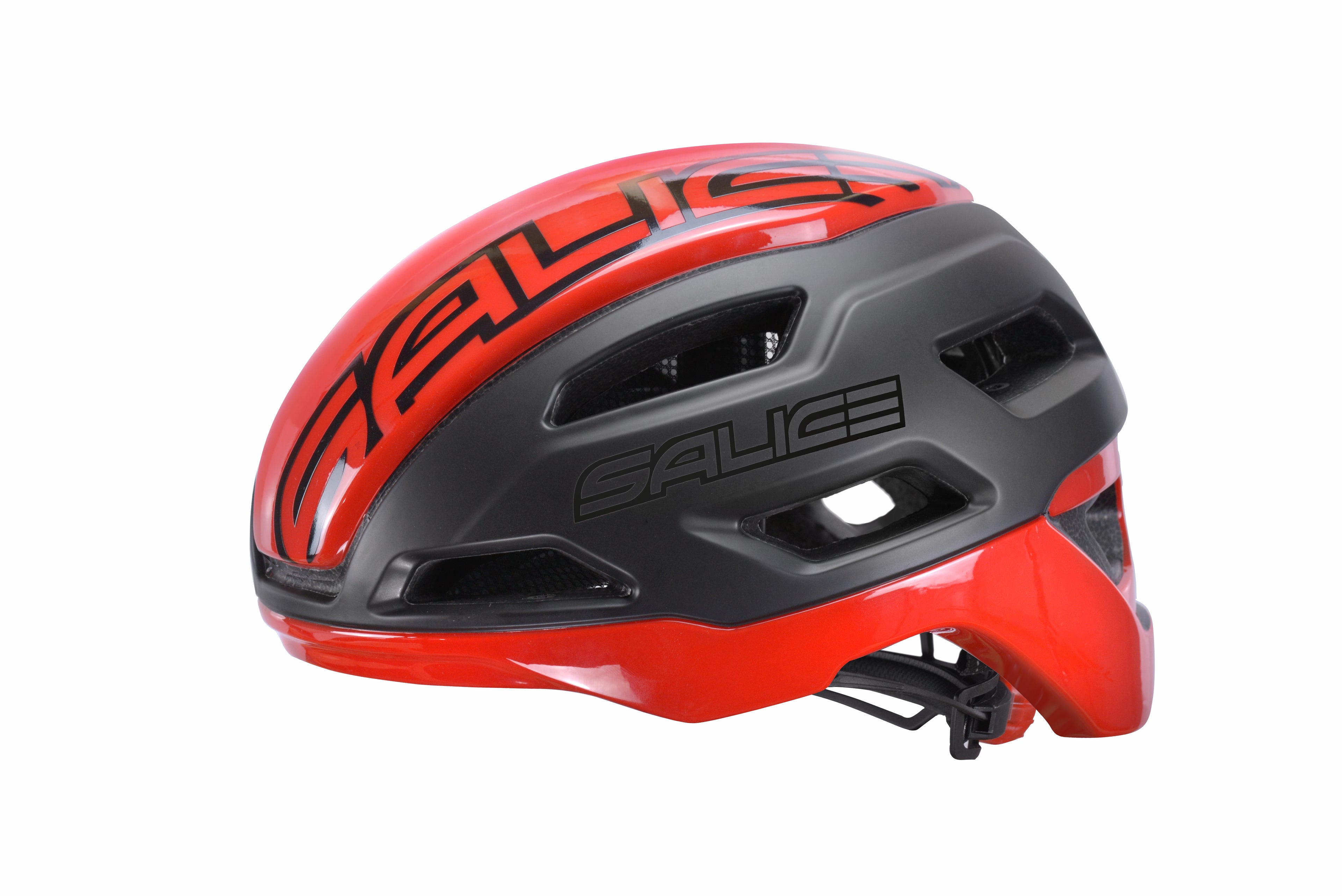 Casco ciclismo Salice Stelvio negro rojo diseño deportivo carretera