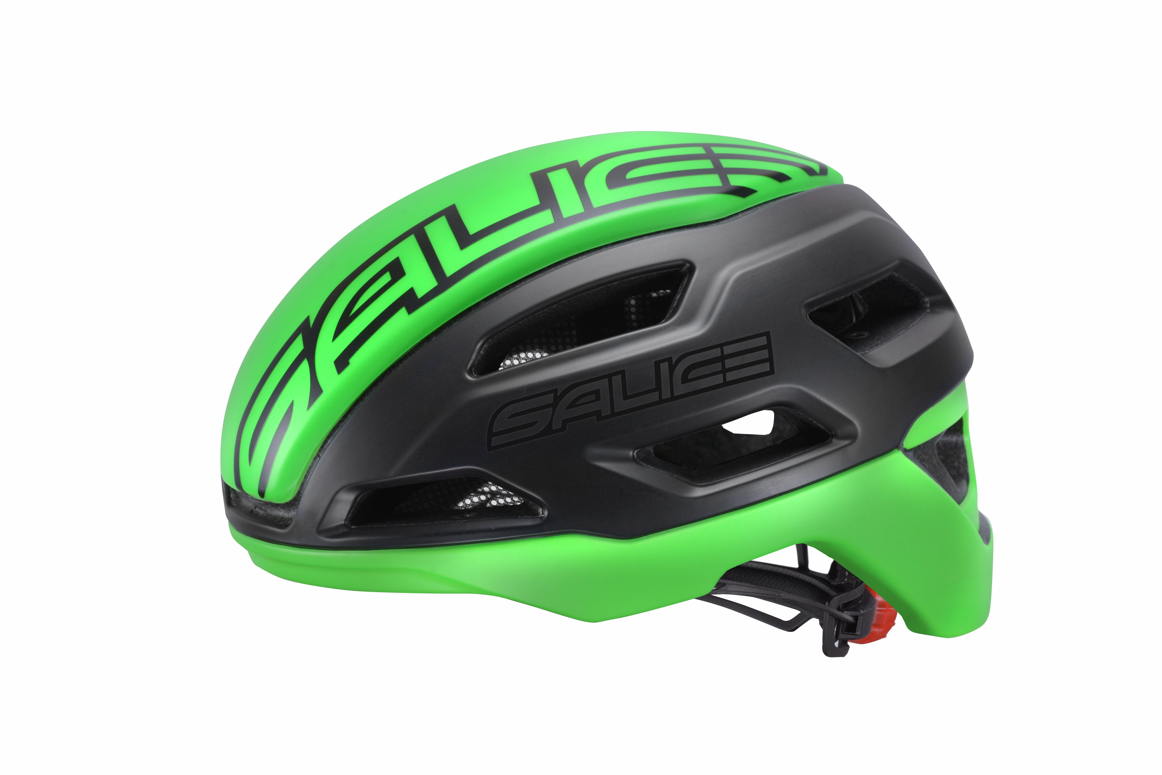 Casco ciclismo Salice Stelvio negro verde diseño deportivo carretera